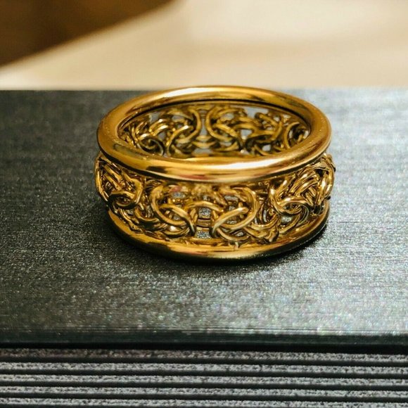 Pure 18K  Gold Byzantine Infinity Ring  *SIZE 8 - Picture 7 of 10